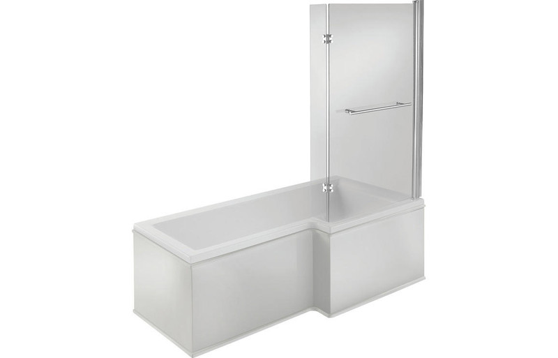 BlissfulFlow L Shape SUPERCAST  No Tap Hole Bath 1700x850x560mm with legs  Junction 2 Interiors Bathrooms