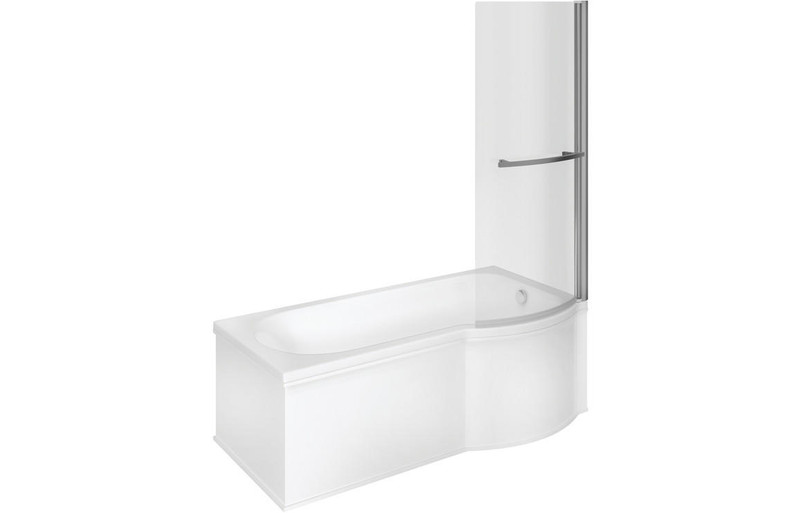 Perast P Shape 1700x850x560mm No Tap Hole Shower Bath TubPack  Junction 2 Interiors Bathrooms