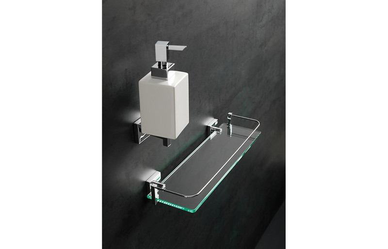 Vasto Wall Mounted Soap Dispenser - Chrome & White  Junction 2 Interiors Bathrooms
