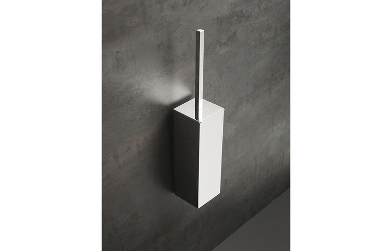 Vasto Wall Mounted Toilet Brush Holder - Chrome  Junction 2 Interiors Bathrooms