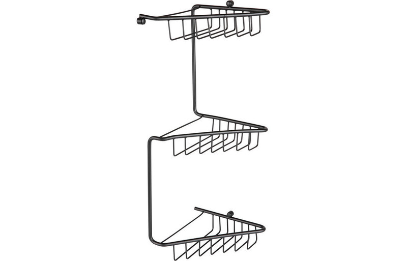 Potenza 3-Tier Corner Shower Caddy - Black  Junction 2 Interiors Bathrooms