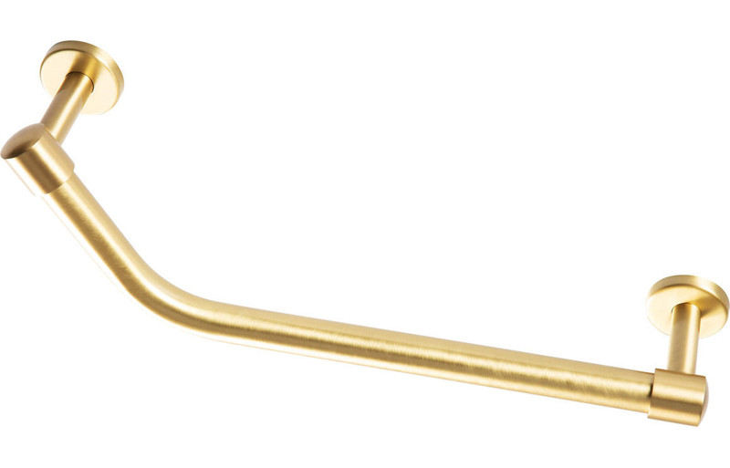 Angled 40cm Bathroom Grab Rail - Brushed Brass  Junction 2 Interiors Bathrooms