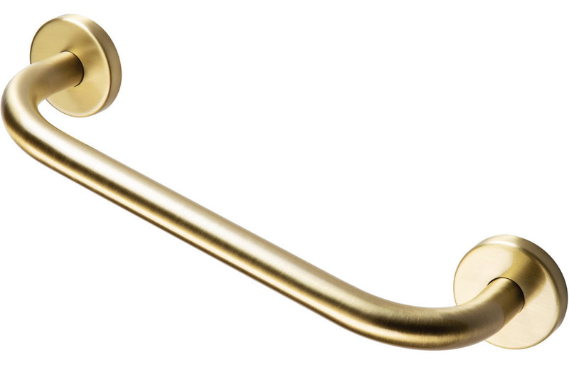 Straight 35cm Bathroom Grab Rail - Brushed Brass  Junction 2 Interiors Bathrooms