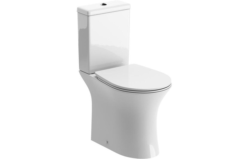 Petrovac Rimless Close Coupled Open Back WC Toilet & Soft Close Seat  Junction 2 Interiors Bathrooms