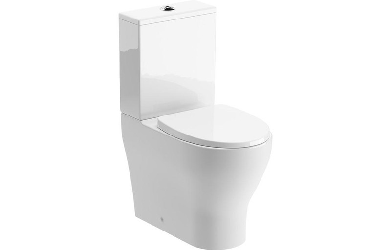 Atrani Rimless Short Projection Close Coupled Fully Shrouded WC Toilet & Soft Close Seat  Junction 2 Interiors Bathrooms