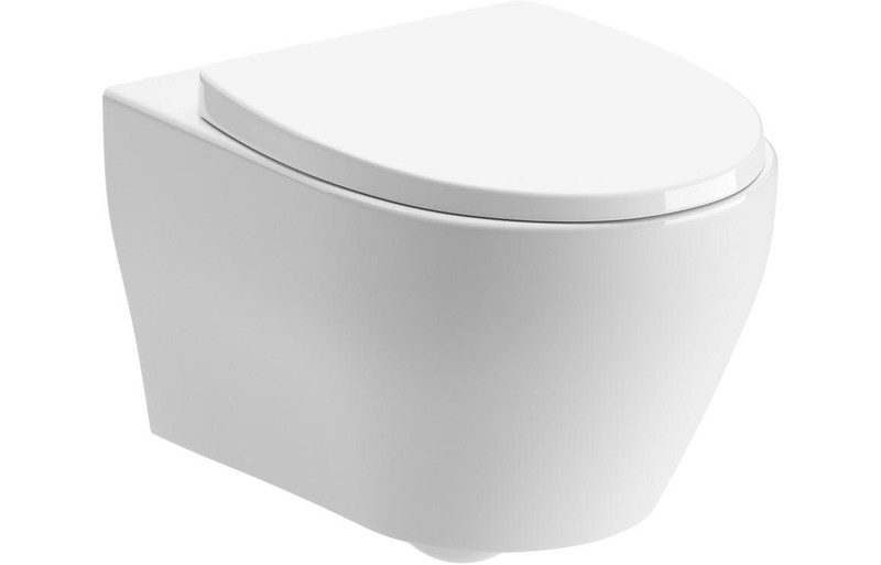 Atrani Rimless Wall Hung WC Toilet & Soft Close Seat  Junction 2 Interiors Bathrooms