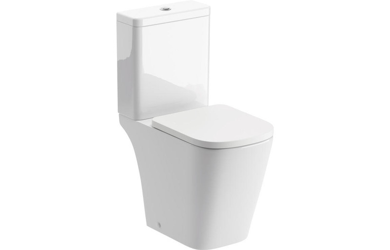 Skadar Rimless Close Coupled Open Back Short Projection WC Toilet & Soft Close Seat  Junction 2 Interiors Bathrooms