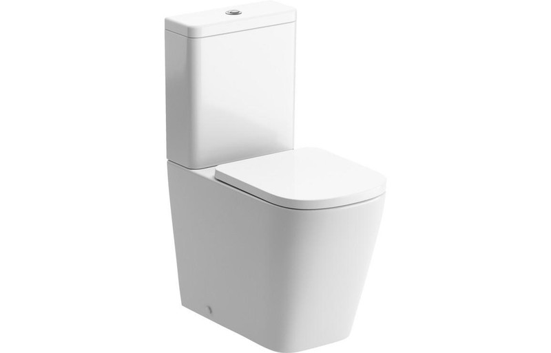 Skadar Rimless Close Coupled Fully Shrouded Short Projection WC Toilet & Soft Close Seat  Junction 2 Interiors Bathrooms