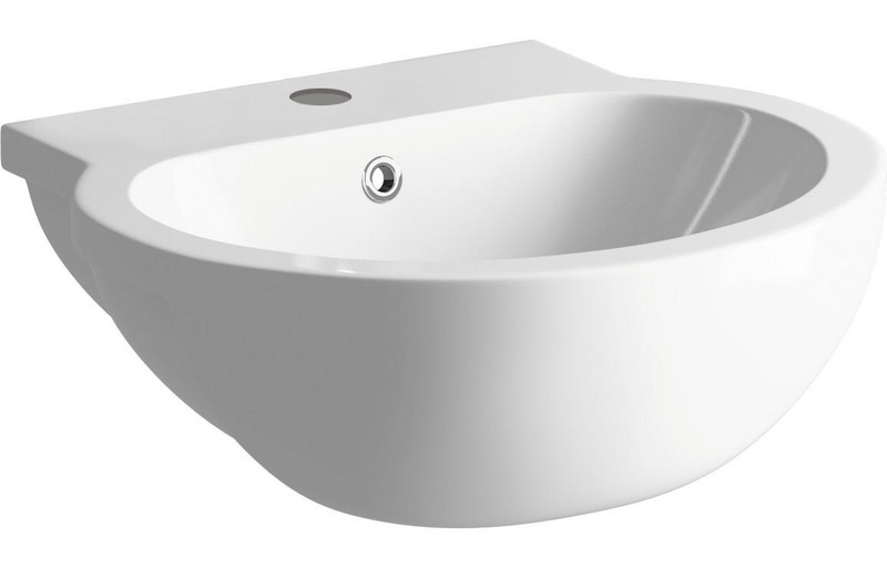 Modica 540x500mm 1 Tap Hole Semi Recessed Basin  Junction 2 Interiors Bathrooms