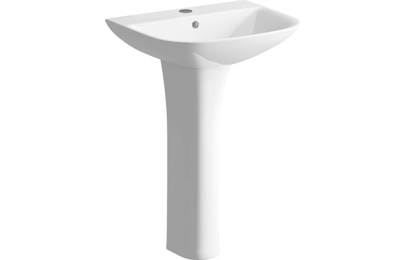 Sylva 560x450mm 1 Tap Hole Basin & Full Pedestal  Junction 2 Interiors Bathrooms