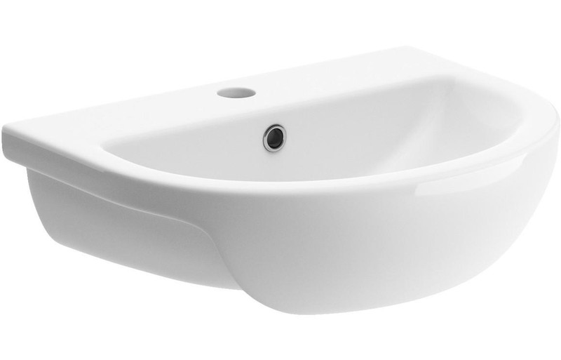 Positano 500x390mm 1 Tap Hole Semi Recessed Basin  Junction 2 Interiors Bathrooms