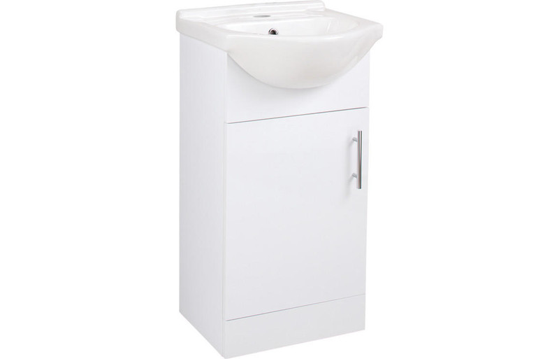 Valdivian 450mm Bathroom Vanity Basin Unit & Basin - White Gloss  Junction 2 Interiors Bathrooms