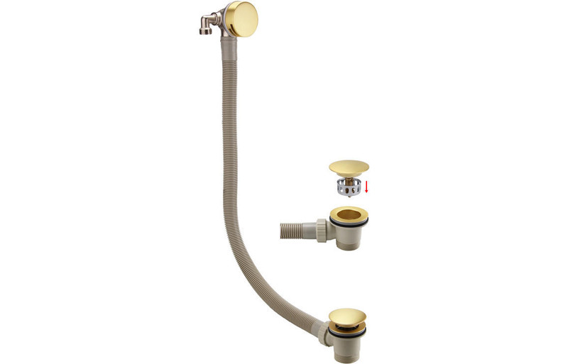 J2 Bathrooms Bath Filler Waste & Overflow - Brushed Brass JTWO105816 