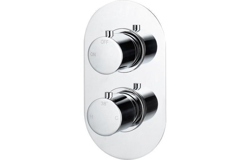 J2 Bathrooms Ara Thermostatic Single Outlet Twin Shower Valve JTWO105836 