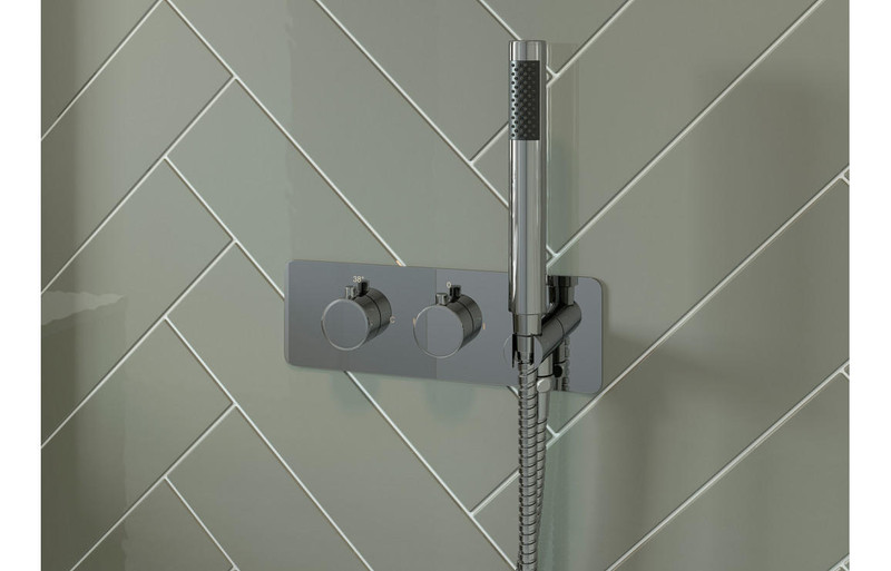J2 Bathrooms Lepus Thermostatic Two Outlet Shower Valve with Handset JTWO105847 