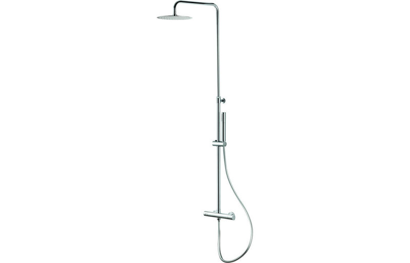  Vema Thermostatic Exposed Shower Round Bar Valve with Fixed Head & Riser - Chrome DICM0464_J2 