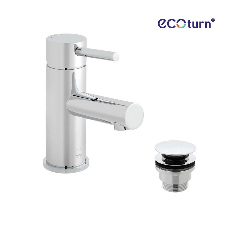  VADO Zoo Mono Basin Mixer Smooth Bodied Single Lever Deck Mounted with Universal Basin Waste ZOO-100FW/CC-CP 