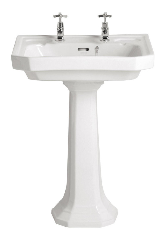 Heritage Granley Deco Basin 2 Tap Holes  Junction 2 Interiors Bathrooms