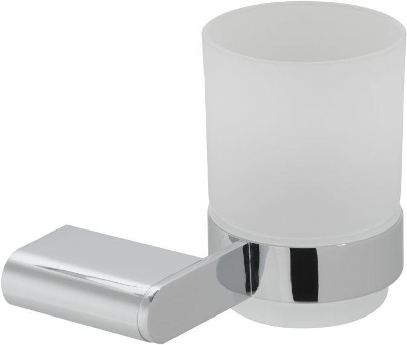 VADO - Photon Frosted Glass Tumbler & Holder Wall Mounted  Junction 2 Interiors Bathrooms