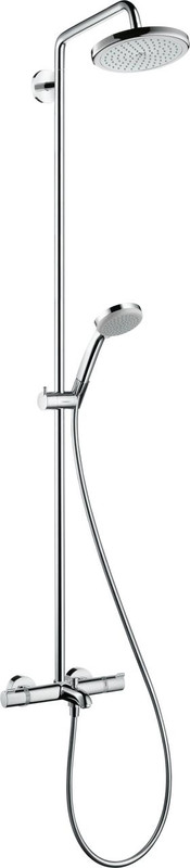 hansgrohe Croma Showerpipe 220 1Jet With Bath Thermostat  Junction 2 Interiors Bathrooms