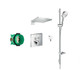 hansgrohe Square Select Valve W/Raindance Overhead & Select Rail Kit  Junction 2 Interiors Bathrooms