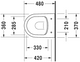  Duravit ME by Starck Toilet-Set WM, Rimless Washdown, Durafix 