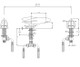  Lefroy Brooks Belle Aire Handle Deck Mounted 3 Hole Rocket Basin Set RH1236CP 