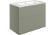 Jaipur 815mm Wall Hung 2 Drawer Bathroom Vanity Basin Unit & Basin - Matt Olive Green  Junction 2 Interiors Bathrooms