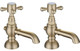 J2 Bathrooms Thale Basin Pillar Taps - Brushed Brass JTWO106800 