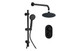 J2 Bathrooms Round Concealed Valve Head & Arm Shower Pack - Matt Black JTWO108086 