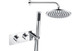 J2 Bathrooms Lepus Shower Pack One - Two Outlet Twin Shower Valve with Handset & ABS Overhead JTWO105892 