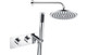 J2 Bathrooms Lepus Shower Pack Two - Two Outlet Twin Shower Valve with Handset & Brass Overhead JTWO105893 