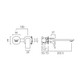  VADO Cameo Lever Wall Mounted Square Basin Mixer 5 L/Min Flow Regulator CAM-209S-CP 