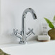  VADO Elements Mono Basin Mixer Deck Mounted Smooth Bodied, cross handles ELW-100F/CC-C/P 