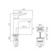  VADO Photon Mini Mono Basin Mixer Single Lever Smooth Bodied with Universal Basin Waste PHO-100M/CC-C/P 
