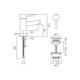  VADO Zoo Mono Basin Mixer Smooth Bodied Single Lever Deck Mounted with Universal Basin Waste ZOO-100FW/CC-CP 