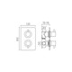  VADO Celsius Square 1 Outlet 2 Handle Concealed Thermostatic CEL-148D/SQ-C/P 