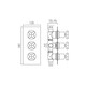  VADO Elements 2 Outlet 3 Handle Thermostatic Shower Valve ELE-128D/2-C/P 