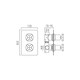  VADO Elements 1 Outlet, 2 Handle DX Concealed Thermostatic Valve ELE-148D/SQ-CP 