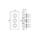  VADO Notion 2 Outlet 3 Handle Thermostatic Shower Valve NOT-128D/2-C/P 