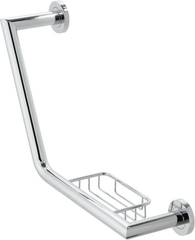 VADO - Spa Angled Grab Rail With Basket 456mm (18