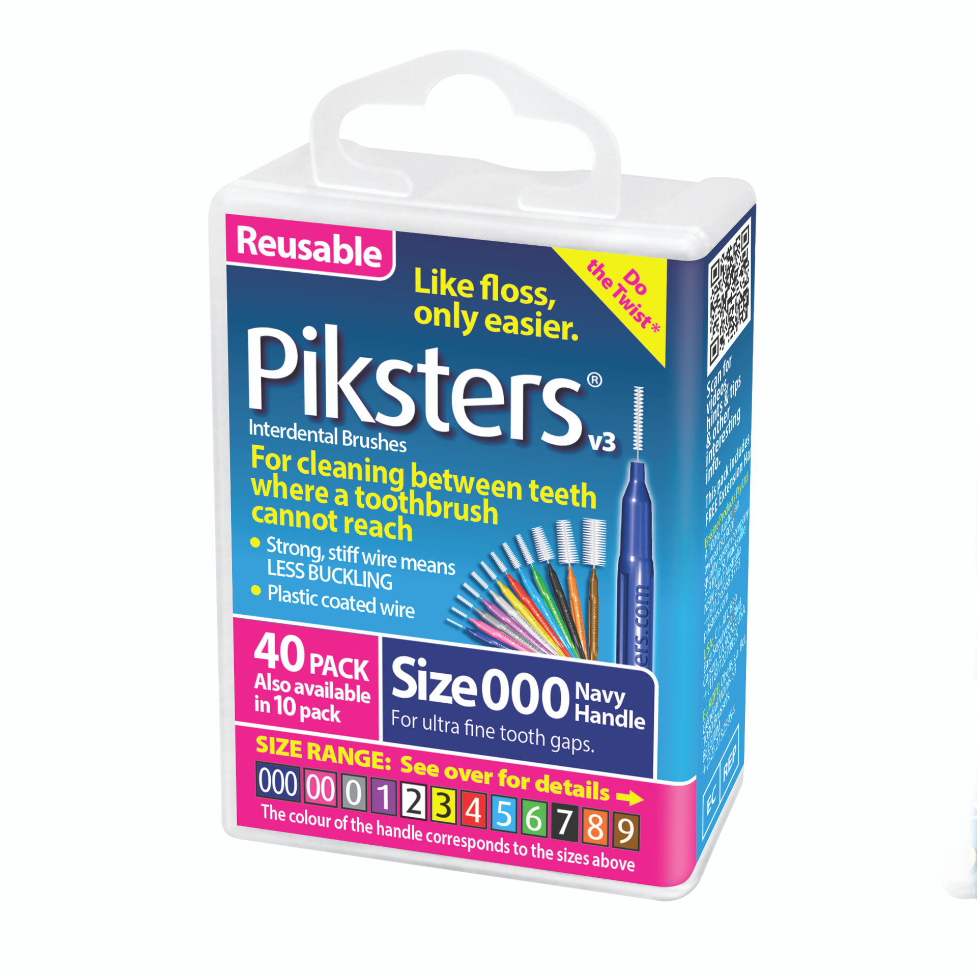 Piksters Interdental Brushes, 35 SSF20 Pk, Size 00, Interdental Tooth Brush Extremely Tight Gaps Gum Soft Bristles Plaque Removal Safe Braces - View #5