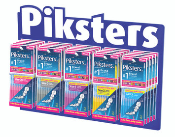 Piksters Interdental Brushes - 5 Hook Free Standing Display with Stock