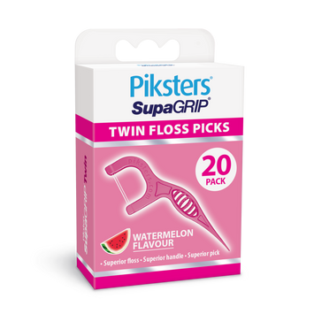 SupaGRIP Twin Floss Picks Watermelon - 20pk
