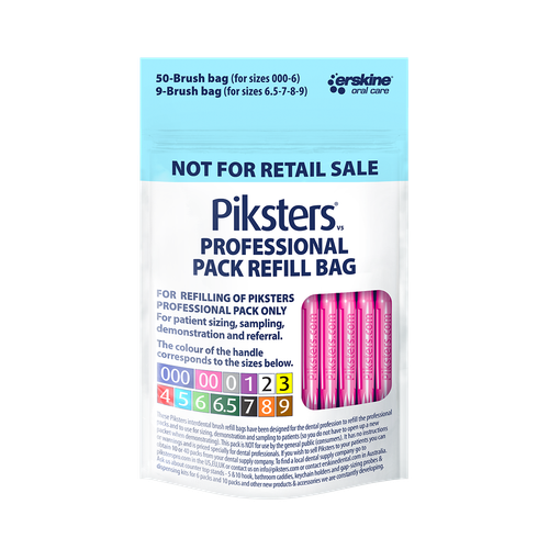 Piksters Professional Interdental Brush Refill Bags - 50 & 9 packs