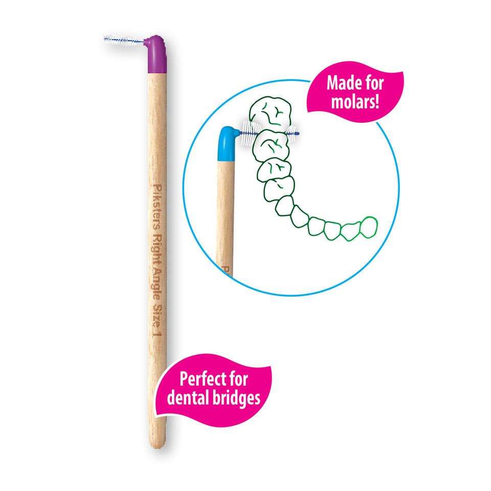 Piksters® Bamboo Interdental Brushes Right Angle 6 pack Piksters