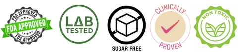 fda lab tested sugar free clinically proven non toxic icons