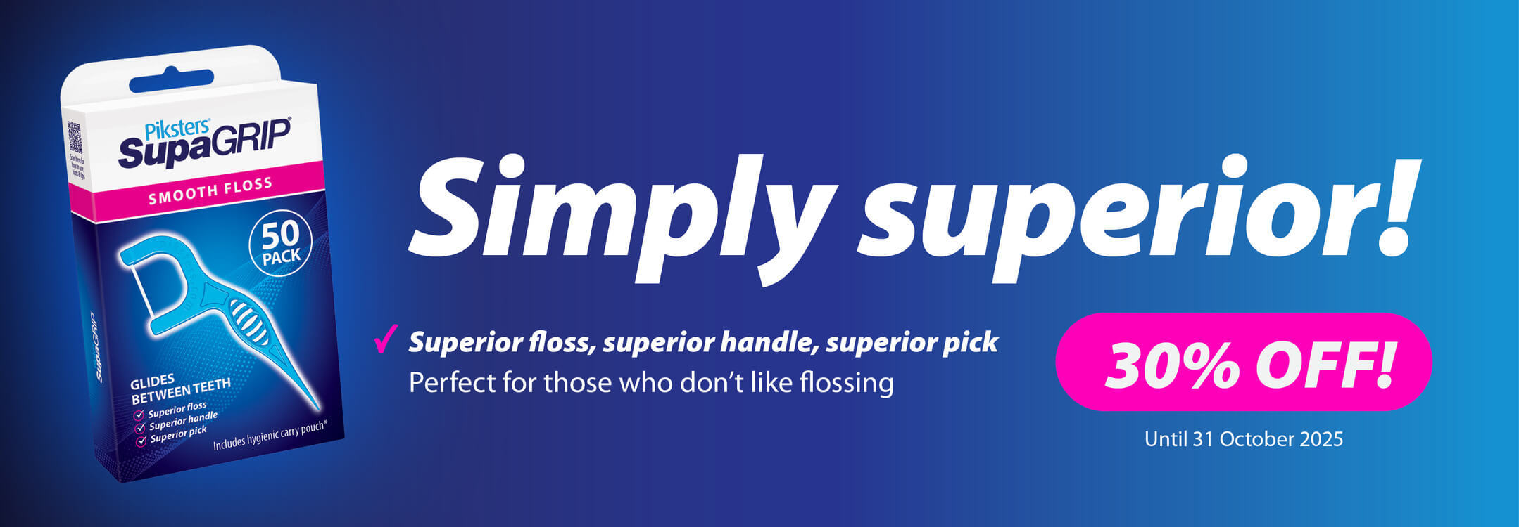 Piksters Supagrip Smooth Floss Picks 30 percent off