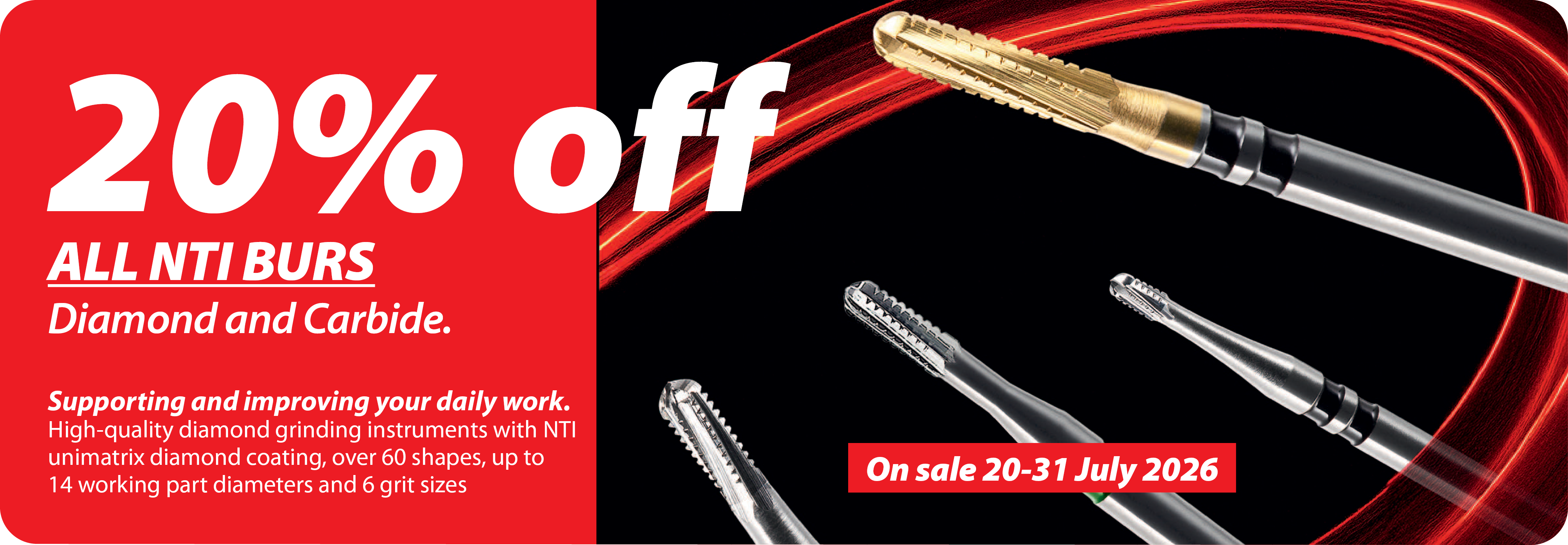 20% off all NTI Diamond & Carbide burs