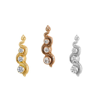 Body Gems 14k Snake in the grass (threadless) cz